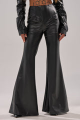 DONT CRY BABY GIRL FAUX LEATHER FLARE TROUSER