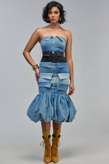 BUTTON UP DENIM MAXI DRESS