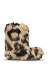 AZALEA WANG ALBERT BROWN LEOPARD FLAT FUR BOOTIE