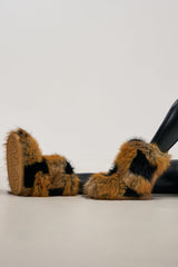 AZALEA WANG ANSELIE BROWN MULTI PATCHWORK BOOTIE