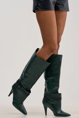 AZALEA WANG ARIELLE EMERALD GREEN CROC BOOT