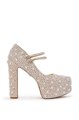 AZALEA WANG ARWENNA IVORY PLATFORM PEARL PUMP