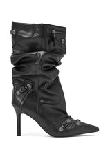 AZALEA WANG BENOIT POINTED TOE HARDWARE EMBELLISHED BOOT