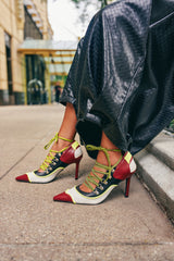 AZALEA WANG BLITZ MULTI COLOR LACE UP STILETTO PUMP