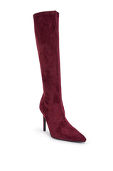 AZALEA WANG CALANA JEWEL 4 WAY STRETCH SUEDE STILETTO BOOT