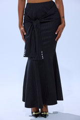 BUSINESS ONLY PINSTRIPE MAXI SKIRT