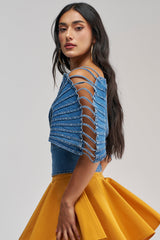 DENIM ON DENIM BLOUSE