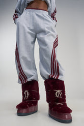 AZALEA WANG KARMELA BURGUNDY FUR MOON BOOT