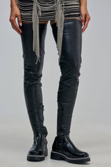 AZALEA WANG NEW RULES THIGH HIGH STRETCH BOOT WITH 4 WAY STRETCH IN BLACK