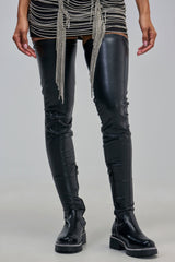 AZALEA WANG NEW RULES THIGH HIGH STRETCH BOOT WITH 4 WAY STRETCH IN BLACK