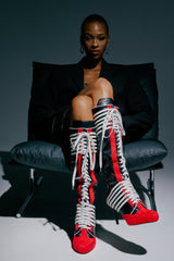 AZALEA WANG NITRO RED MULTI SPORTY STILETTO BOOT