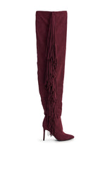 AZALEA WANG NORMA FAUX SUEDE FRINGE STILETTO BOOT
