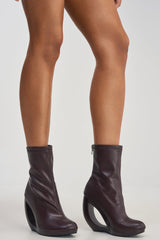 AZALEA WANG RAPTURE CHOCOLATE WEDGE BOOTIE
