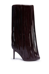 AZALEA WANG XANTARA FRINGE BURGUNDY STILETTO BOOT