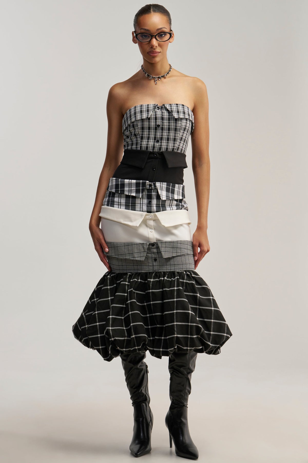 CHANGING IT UP PLAID MIDI DRESS