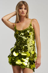 BOLD AND BRIGHT SEQUIN MINI DRESS IN GREEN