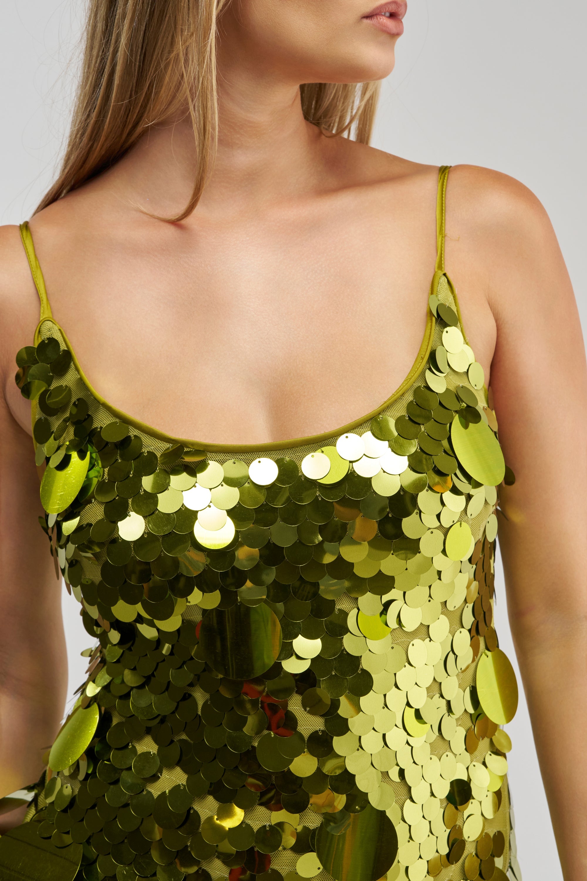 BOLD AND BRIGHT SEQUIN MINI DRESS IN GREEN