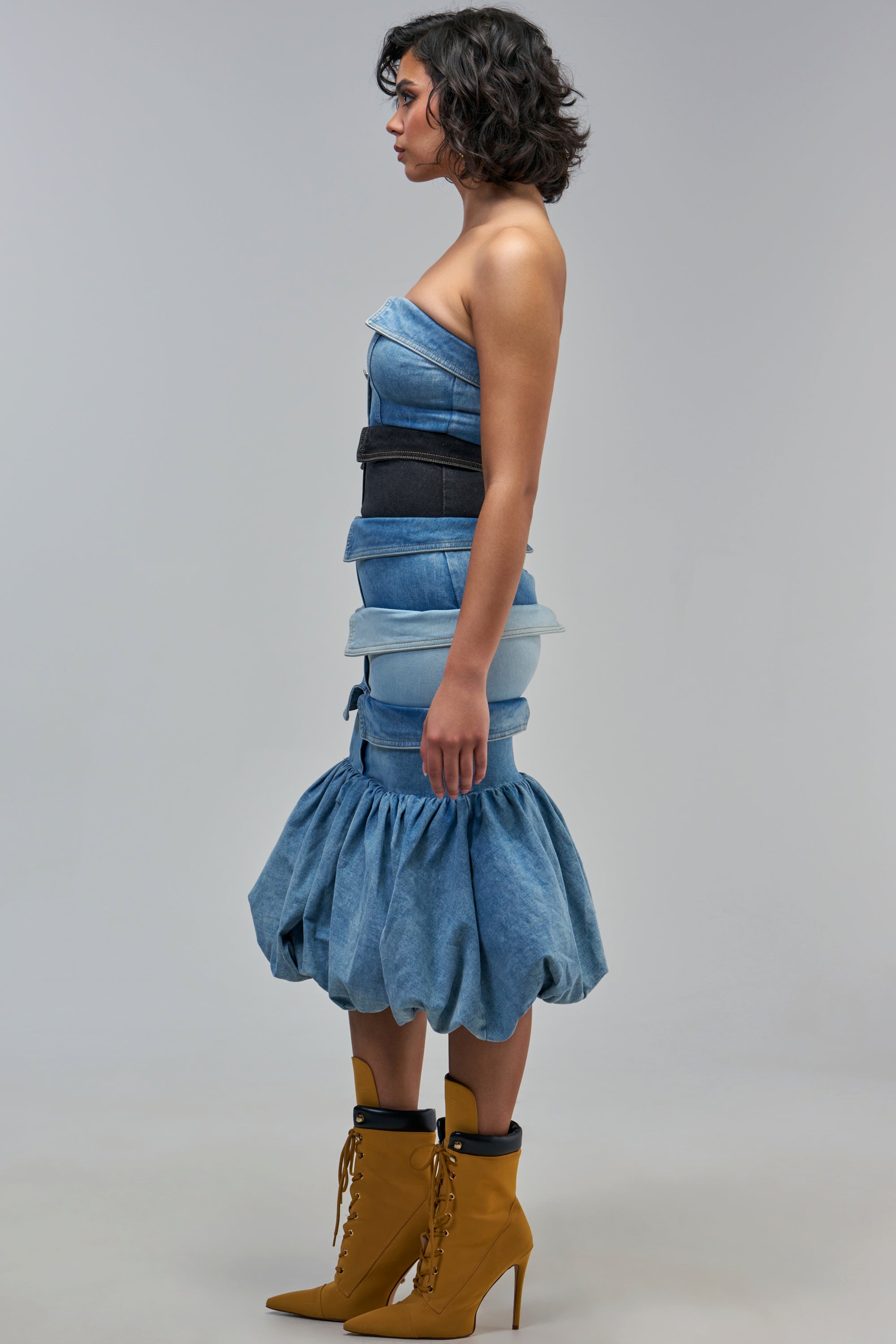 BUTTON UP DENIM MAXI DRESS