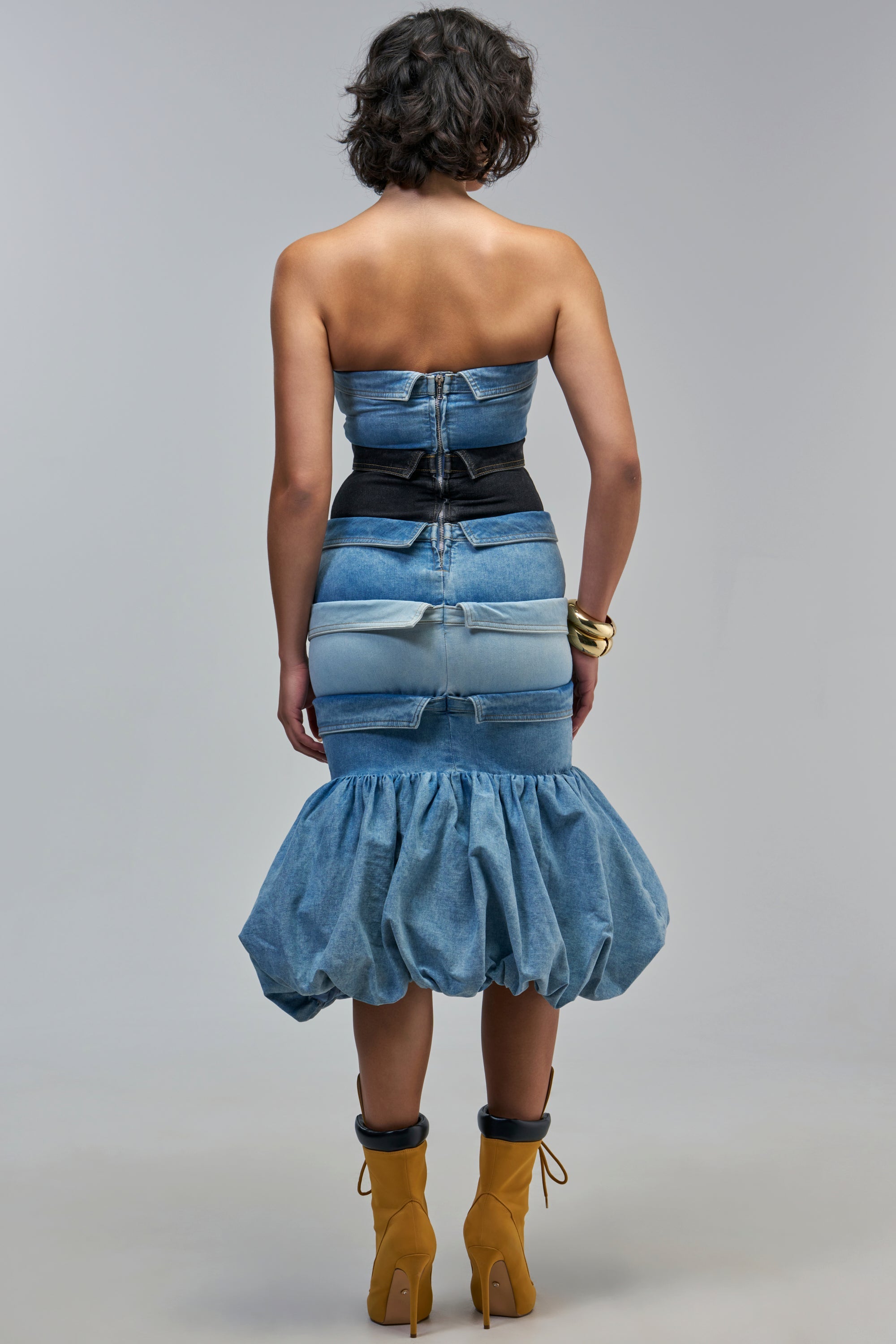 BUTTON UP DENIM MAXI DRESS