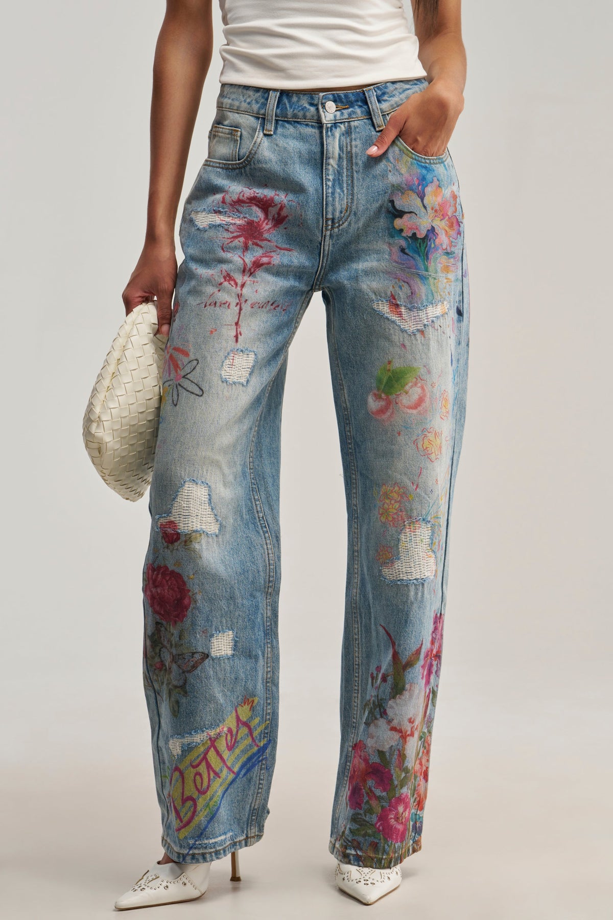 BUY ME FLOWERS PRINTED DENIM