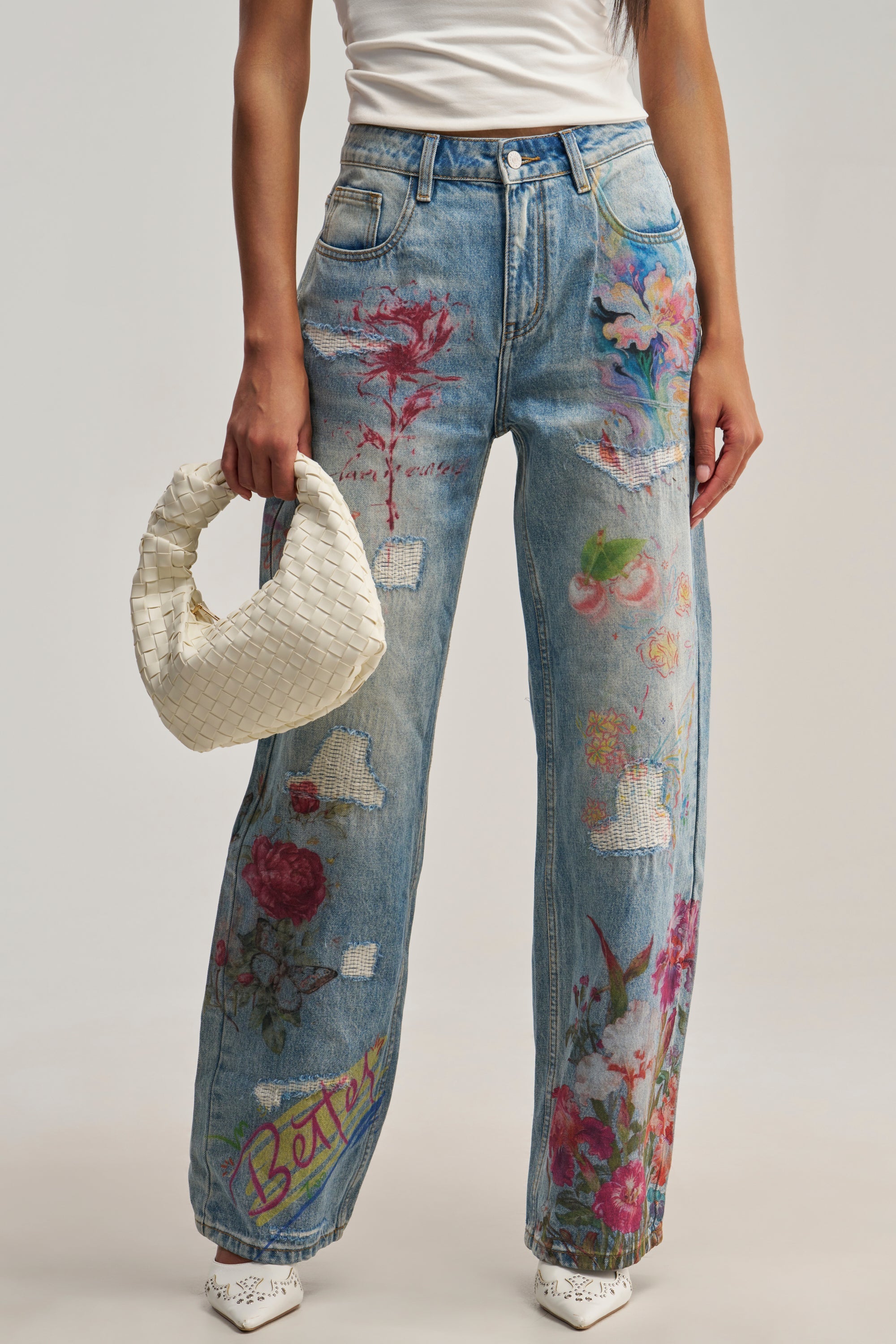 BUY ME FLOWERS PRINTED DENIM