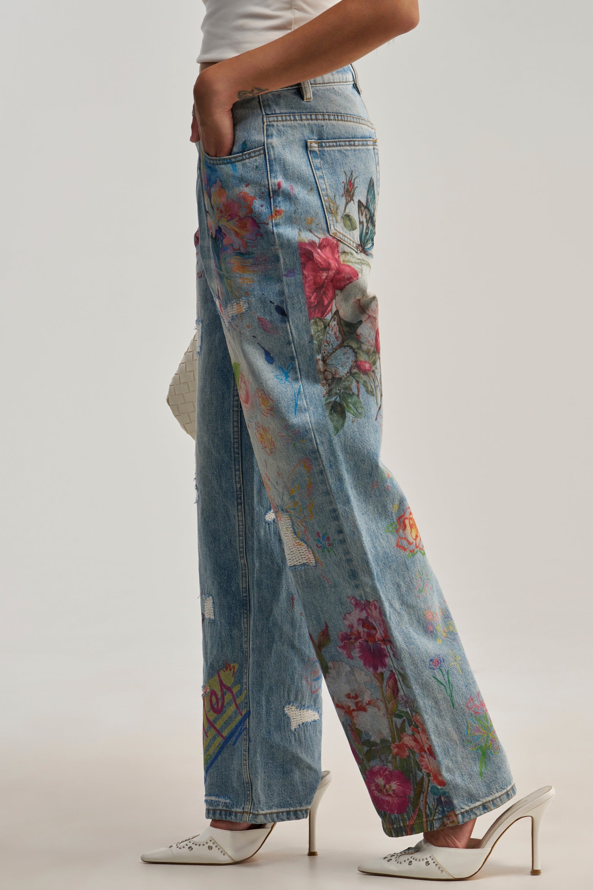 BUY ME FLOWERS PRINTED DENIM