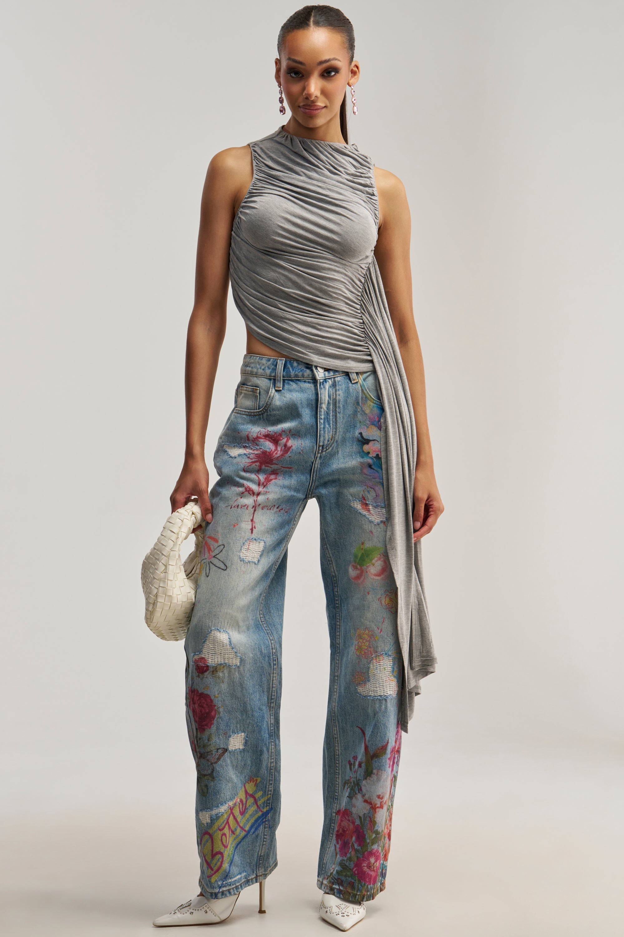 BUY ME FLOWERS PRINTED DENIM