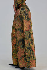 BUY MYSELF FLOWERS BROCADE TROUSER IN GOLD