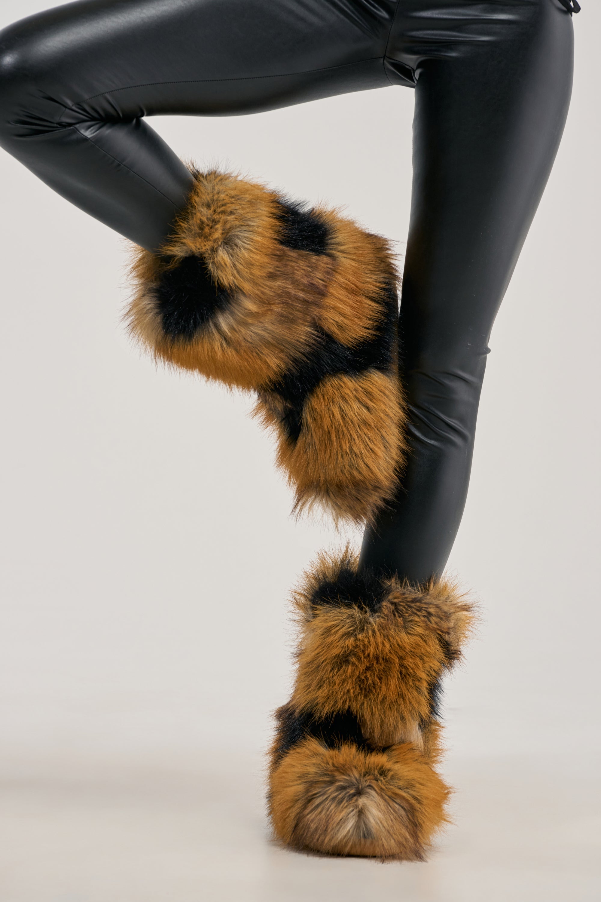 AZALEA WANG ANSELIE BROWN MULTI PATCHWORK BOOTIE