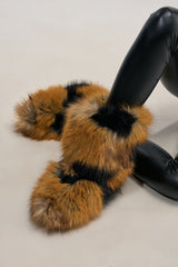 AZALEA WANG ANSELIE BROWN MULTI PATCHWORK BOOTIE