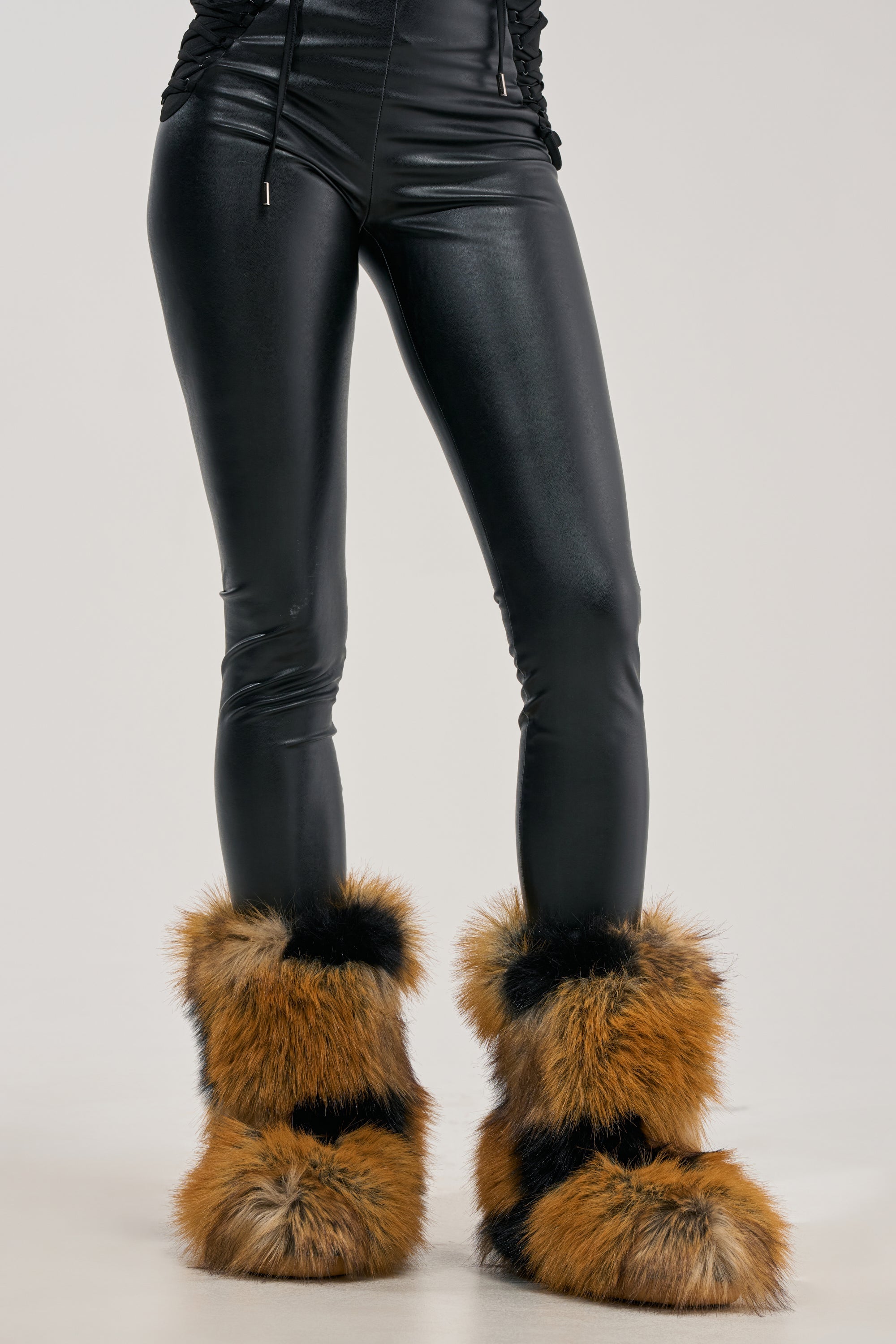 AZALEA WANG ANSELIE BROWN MULTI PATCHWORK BOOTIE