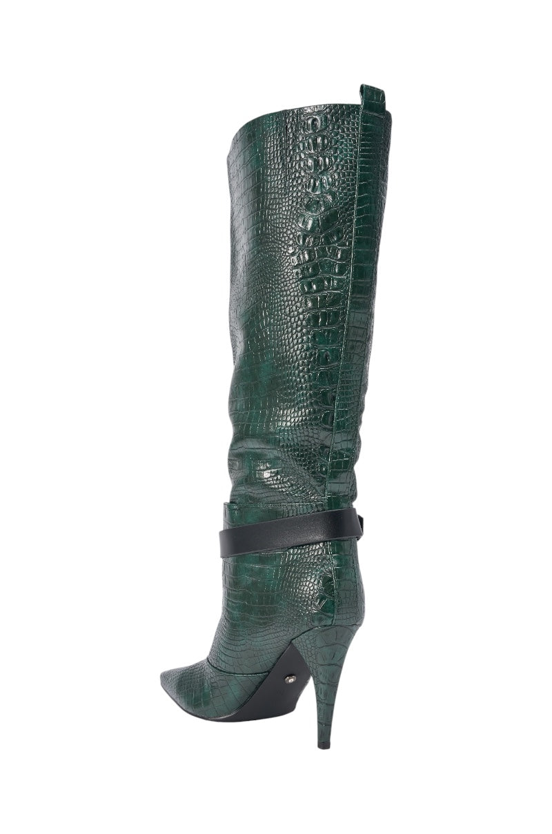AZALEA WANG ARIELLE EMERALD GREEN CROC BOOT