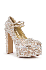 AZALEA WANG ARWENNA IVORY PLATFORM PEARL PUMP