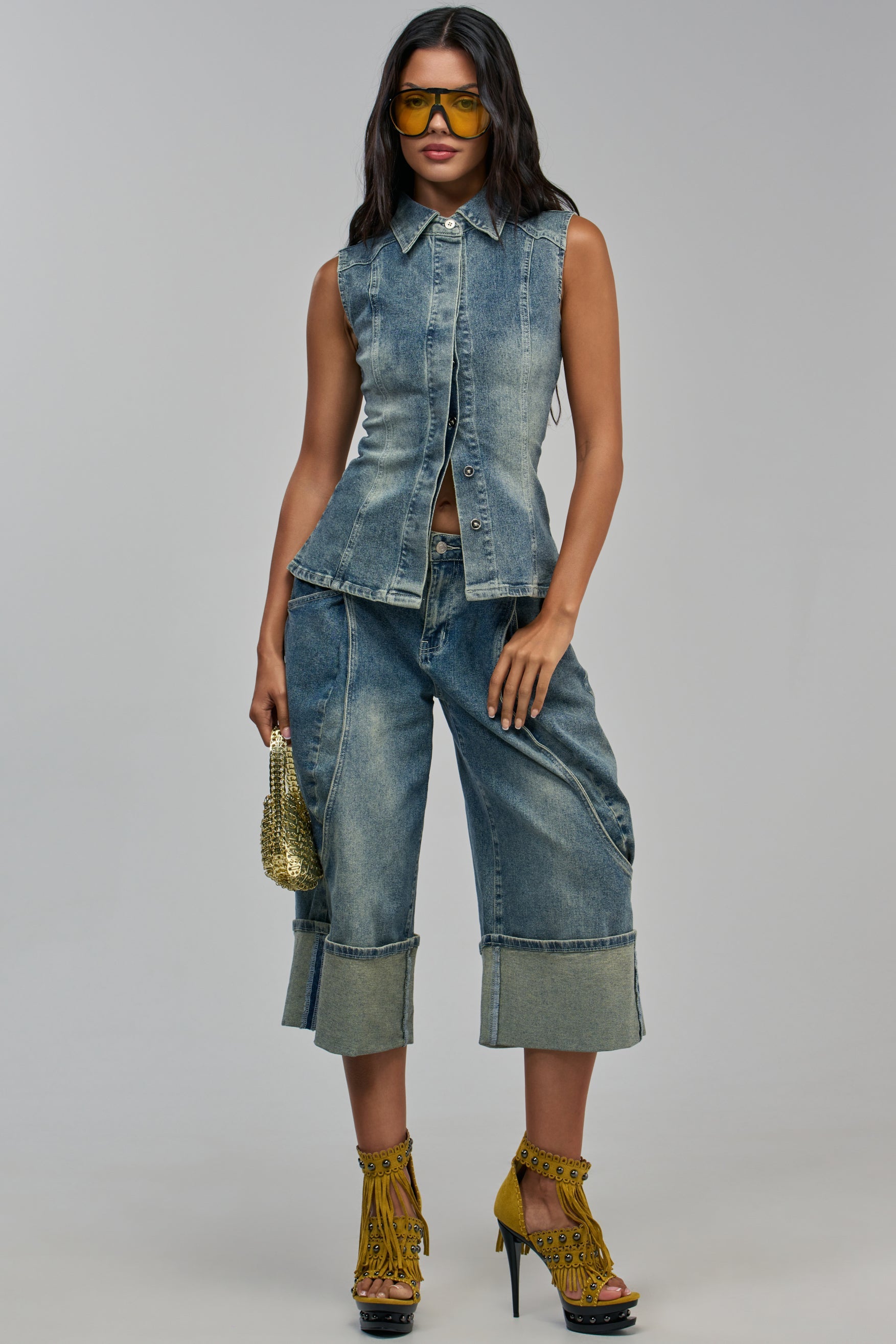 AUBERGINE DENIM CULOTTE