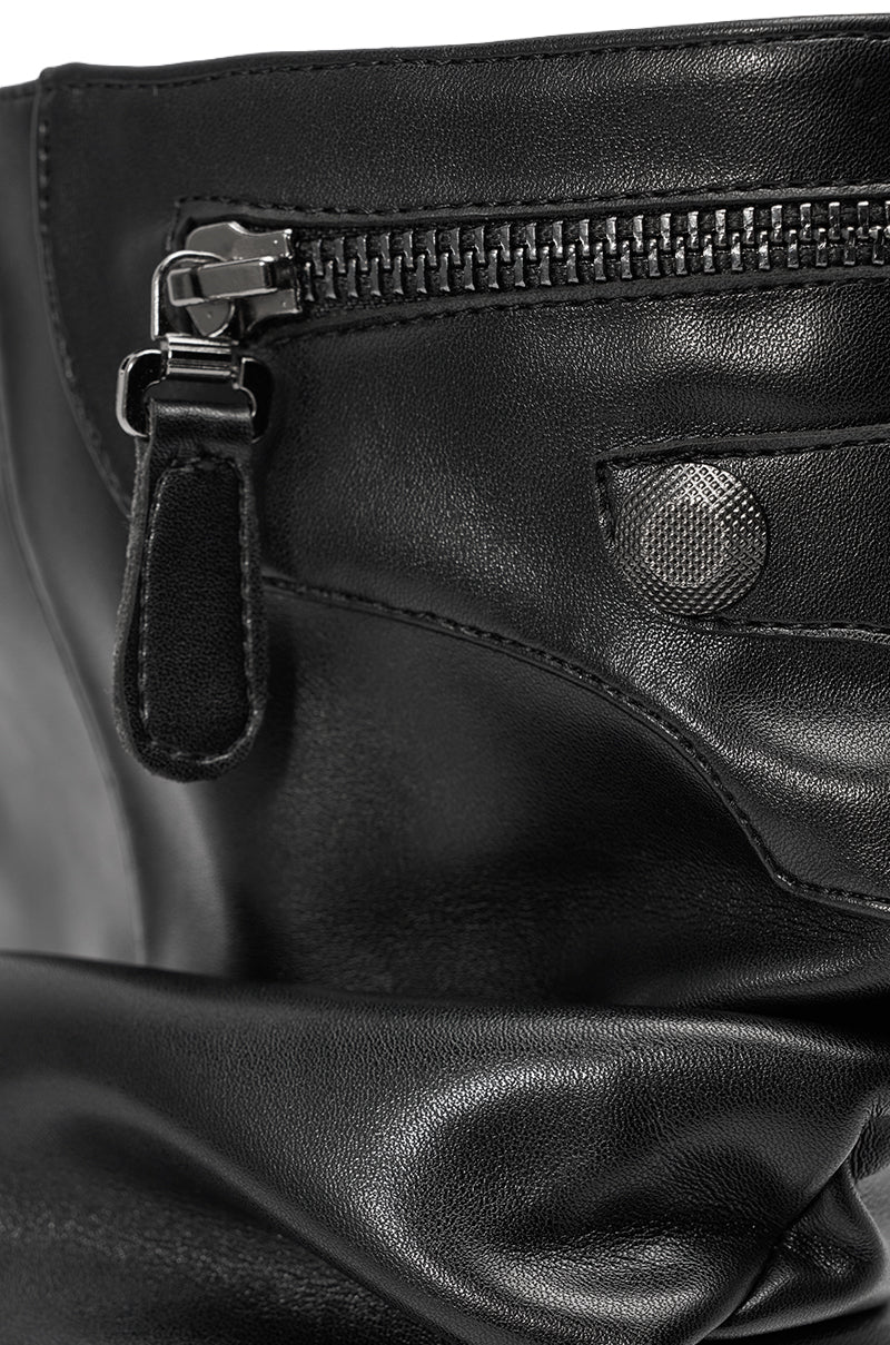 AZALEA WANG BENOIT POINTED TOE HARDWARE EMBELLISHED BOOT