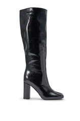 AZALEA WANG BILHANA BLACK SPLIT TOE BLOCK BOOT