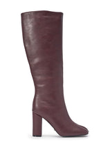 AZALEA WANG BILHANA BURGUNDY SPLIT TOE BLOCK BOOT
