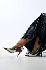 AZALEA WANG BLITZ MULTI COLOR LACE UP STILETTO PUMP