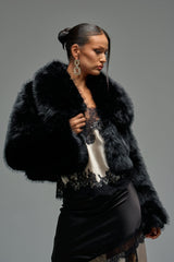 CADENCE CROPPED FAUX FUR IN BLACK