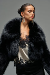 CADENCE CROPPED FAUX FUR IN BLACK