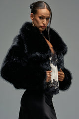 CADENCE CROPPED FAUX FUR IN BLACK