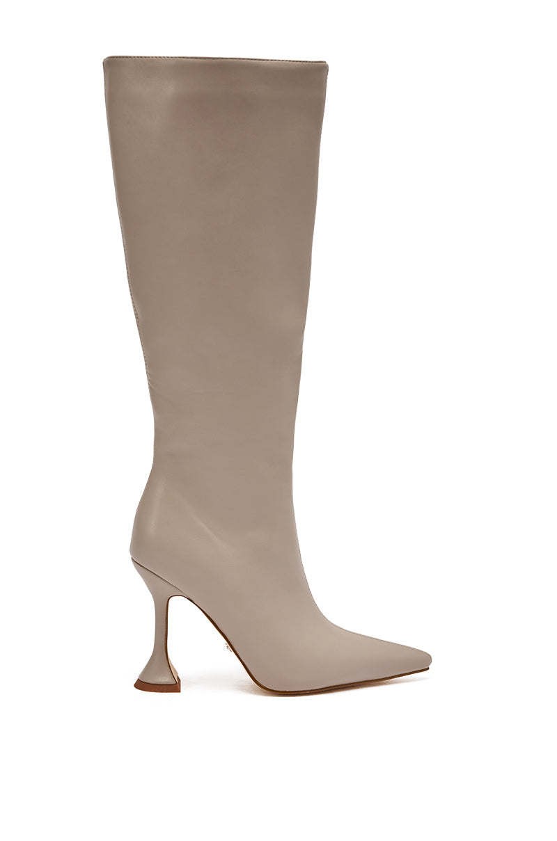 AZALEA WANG GAMMA GREY CHUNKY KNEE HIGH BOOT