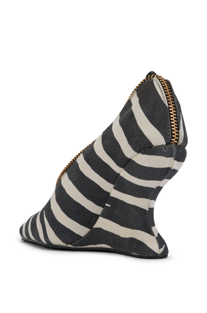 AZALEA WANG GIAVANNA MULTI WEDGE STRIPED PUMP