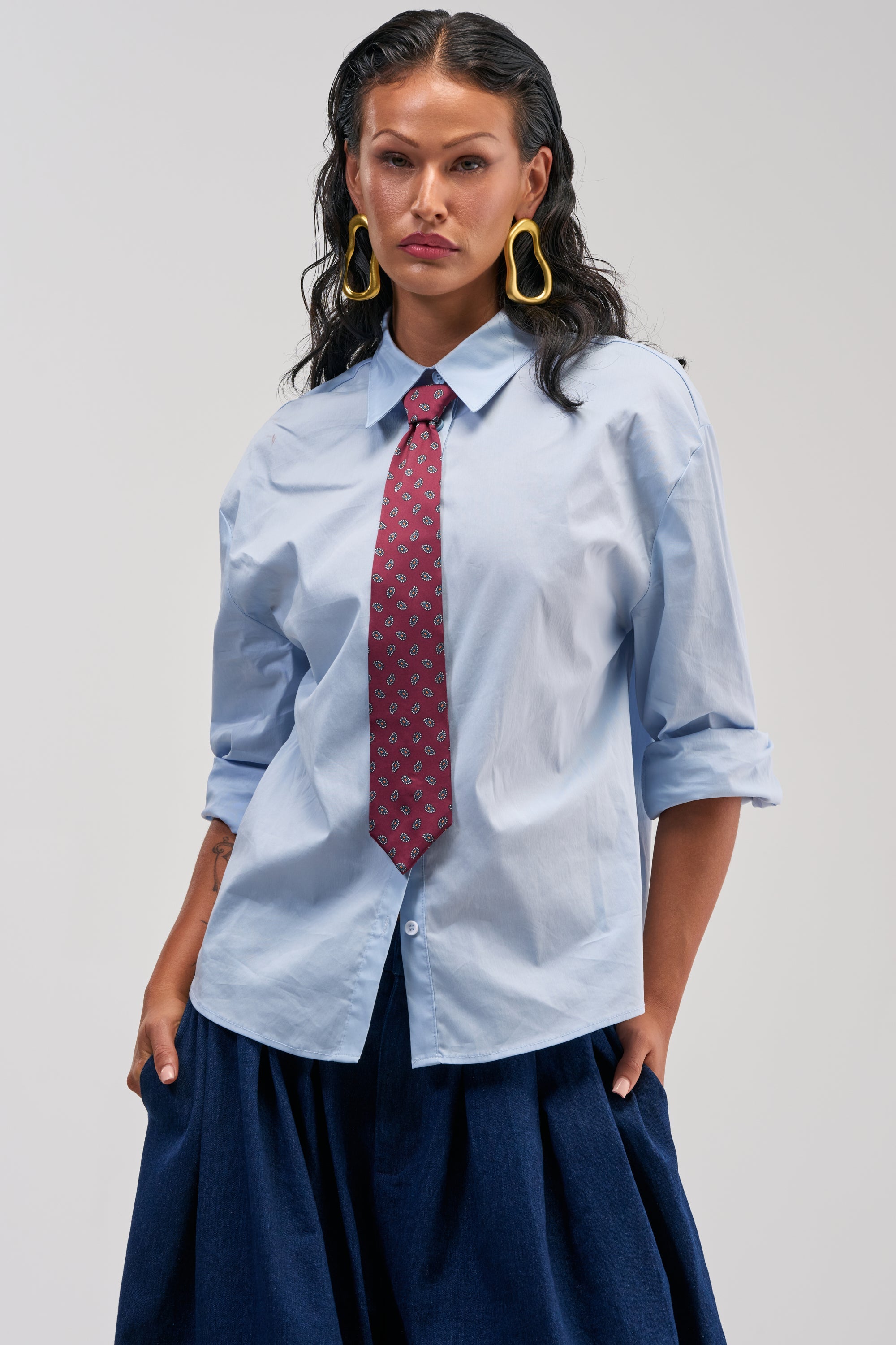 BUSINESS IN THE FRONT BUTTON DOWN