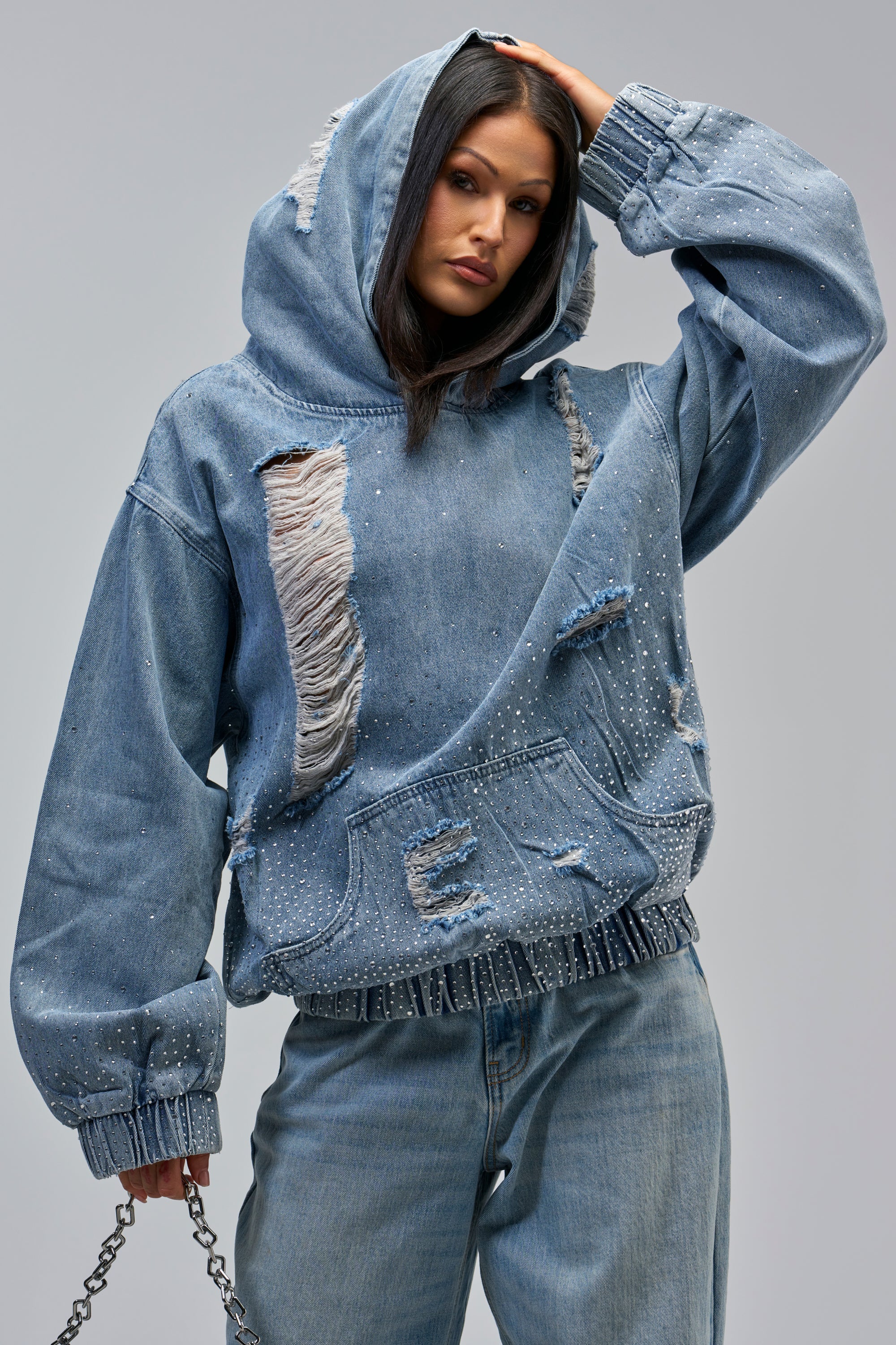DISTRESSED GALAXY HOODIE