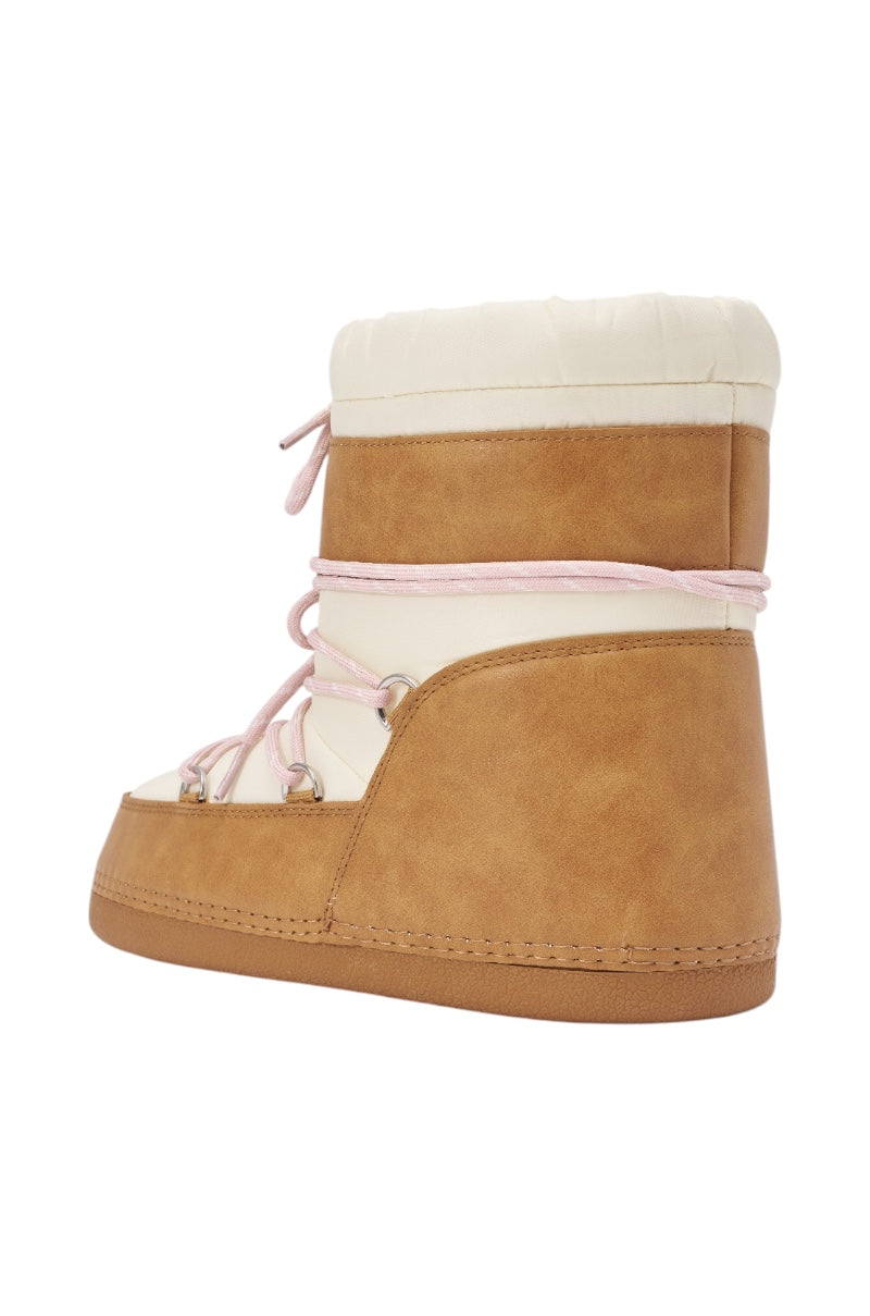 AZALEA WANG GRAVITY TAN MULTI FLAT BOOTIE