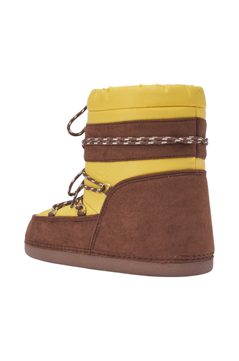 AZALEA WANG GRAVITY YELLOW MULTI FLAT BOOTIE