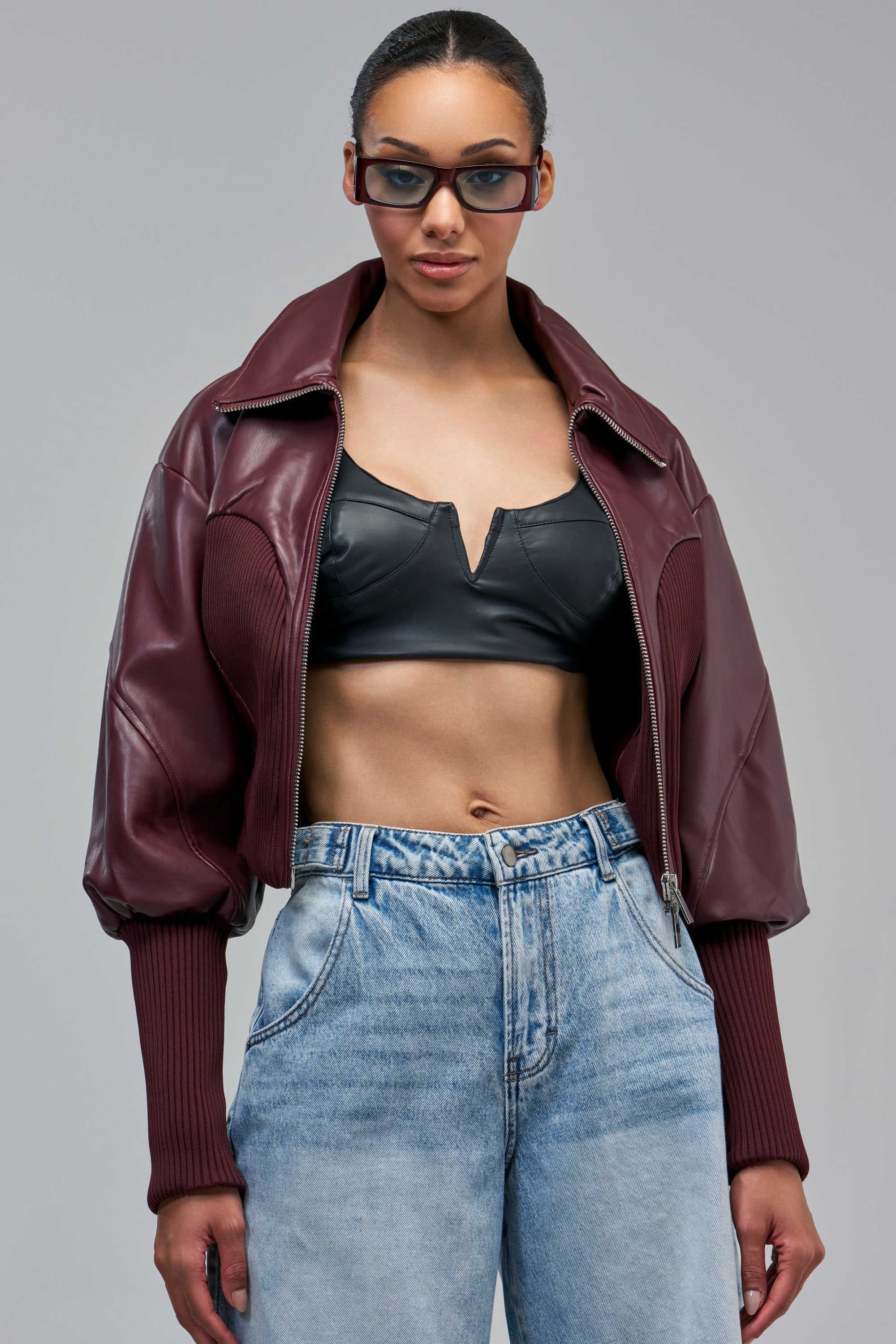 BETTER LUCK NEXT TIME FITTED BOMBER IN BURGUNDY