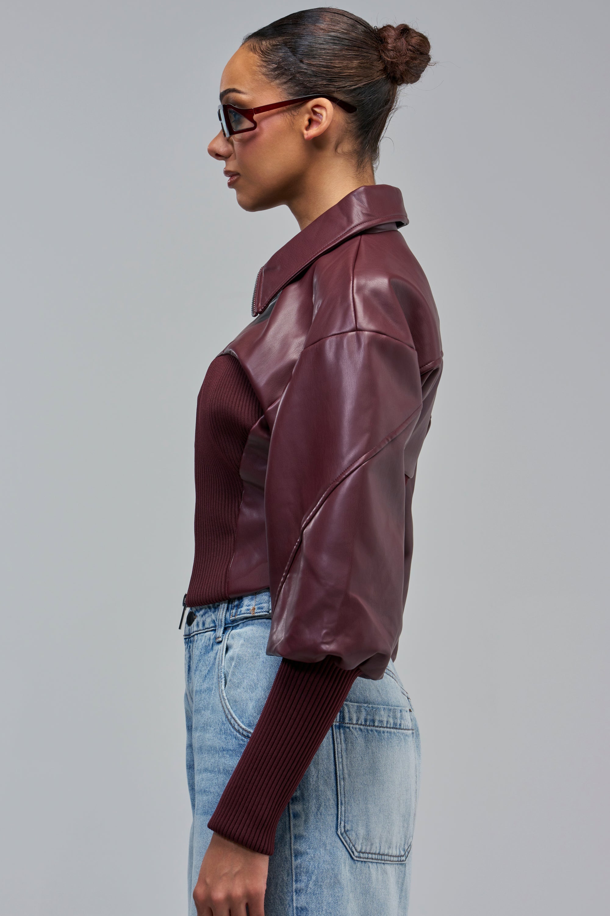 BETTER LUCK NEXT TIME FITTED BOMBER IN BURGUNDY