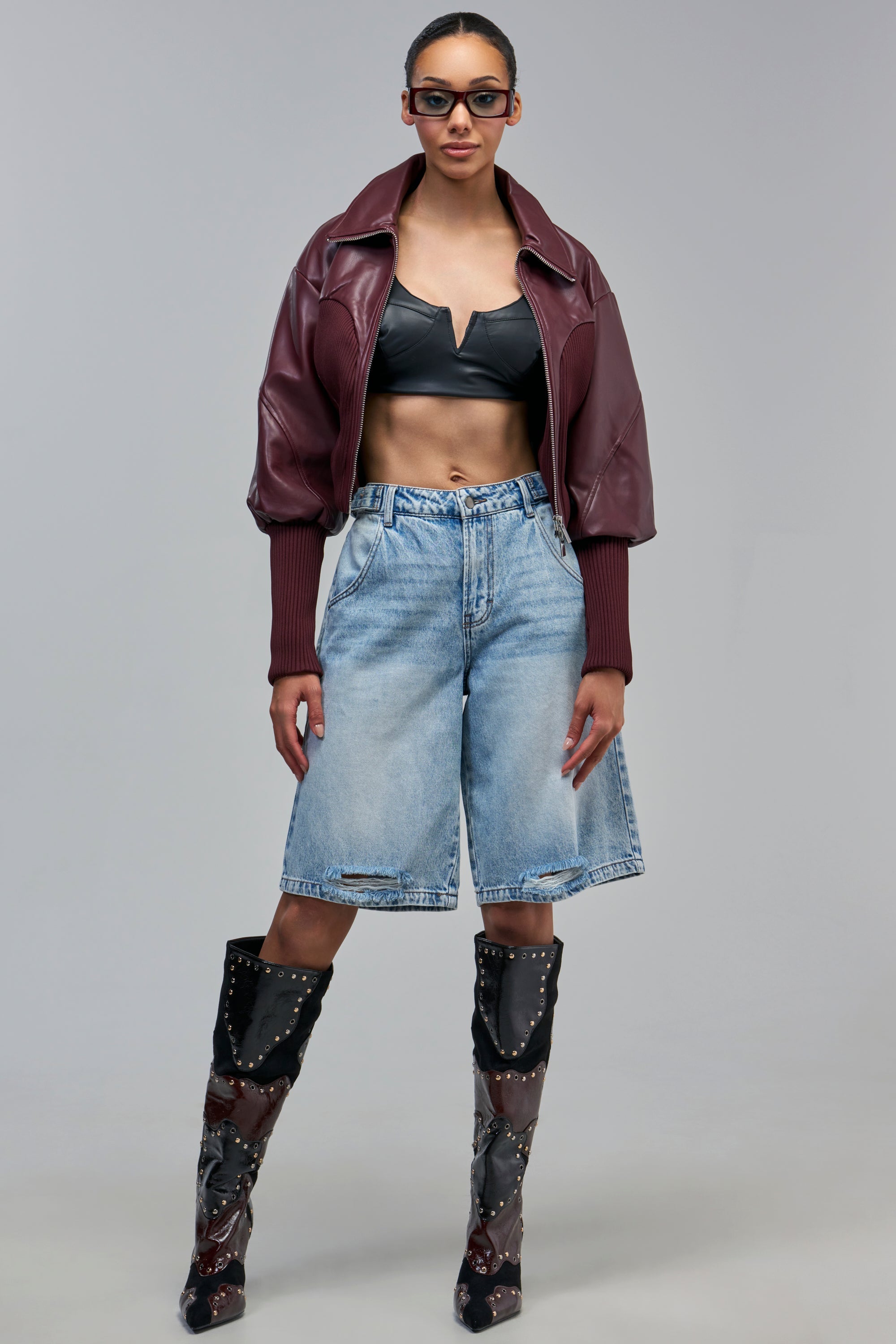 BETTER LUCK NEXT TIME FITTED BOMBER IN BURGUNDY